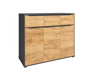 Vicco Sideboard "Ruben", Chêne doré 120 x 101.6 cm | avec tiroirs, pour le rangement de vêtements et d’objets du quotidien