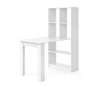 Vicco Table à Manger Gael, Blanc, 70x122cm | avec 6 compartiments, convient comme espace repas et pour le rangement des ustensiles de cuisine