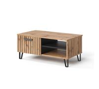 Vicco Table Basse Amber, Chêne Wotan, 90x50cm, avec Compartiment de Rangement pour Espace de Stockage supplémentaire
