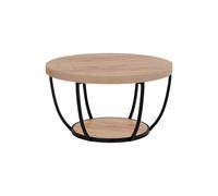 Vicco Table Basse Arvina, Chêne de Force doré, 80x80cm, avec Compartiment de Rangement sous Le Plateau pour Le Stockage