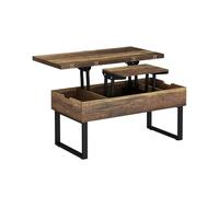 Vicco Table Basse Lifty, Chêne Rustique, 100x50cm avec Fonction Ascenseur, Extensible avec Plateau réglable en Hauteur et Espace de Rangement