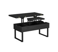 Vicco Table Basse Lifty, Noir, 100x50cm | avec fonction ascenseur, extensible avec plateau réglable en hauteur et espace de rangement