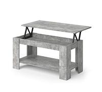 Vicco Table Basse Lorenz, Béton, 100x50cm | avec fonction d'élévation, avec mécanisme de levage et plateau de table réglable en hauteur