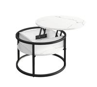 Vicco Table Basse Marlo, Marbre Blanc, 57x57cm | avec plateau rabattable pour une utilisation flexible dans l’espace de vie