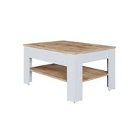 Vicco Table Basse Milan, Chêne Blanc/Force de l'or, 92.2x65cm