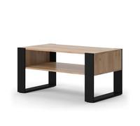 Vicco Table Basse Olli, Chêne doré, 92x52.4cm | avec tablette, pour le rangement des magazines et des télécommandes