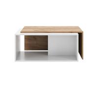Vicco Table Basse Paul, Chêne Blanc/Force de l'or, 90x48cm, avec Plateau pivotant et Espace de Rangement supplémentaire