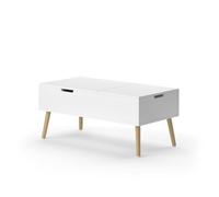 Vicco Table basse Riga, Blanc, 100 x 50 cm extensible