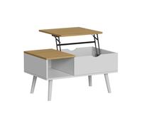 Vicco Table Basse Stora, Blanc/chêne, 76x45cm