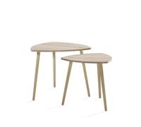 Vicco table basse "Twino", Sonoma, 48x45cm | Lot de 2, combinable comme surface de rangement et table d’appoint