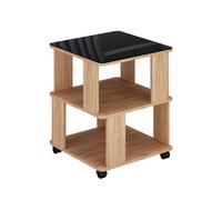 Vicco Table Basse Velito, Chêne doré/Noir, 50x50cm | avec roulettes pour un placement flexible dans l’espace de vie