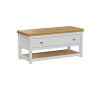 Vicco Table Basse Vikla, Blanc/chêne, 100x40cm | avec plateau de table rabattable, hauteur réglable pour une utilisation comme bureau ou table à manger