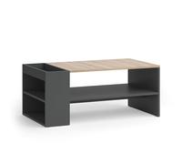 Vicco Table basse "Wido", Anthracite/Sonoma, 100x55cm | avec des étagères, convient pour le rangement des magazines et des télécommandes