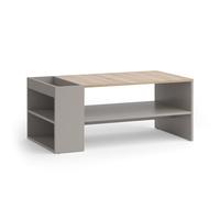 Vicco Table Basse Wido, Grège, 100x55cm avec des étagères, Convient pour Le Rangement des Magazines et des télécommandes