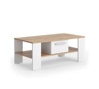 Vicco Table Basse Wilmut, Chêne doré/Blanc, 89.8x46.4cm