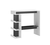 Vicco Table de Bar Dana, Blanc, 108x50cm | avec étagères ouvertes pour une utilisation comme table haute
