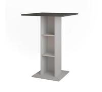 Vicco Table de Bar Repose, Anthracite/Blanc, 75x75cm | pour une utilisation comme table haute avec étagères intérieures réglables en hauteur