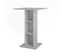 Vicco Table de Bar Repose, Blanc, 75x75cm | pour une utilisation comme table haute avec étagères intérieures réglables en hauteur