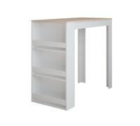Vicco Table de Bar Repose, Blanc/Sonoma, 57x117cm | utilisable comme table haute pour la cuisine ou la salle à manger