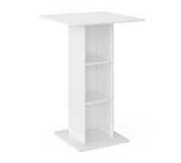 Vicco Table de Bar Rodeo, Blanc, 70x70cm | utilisable comme table haute, gain de place pour les petits espaces
