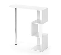 Vicco Table de Bar Vincent, Blanc, 113x39.8cm | pour une utilisation comme table haute avec surfaces de rangement latérales