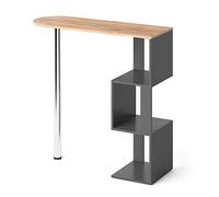 Vicco Table de Bar Vincent, Chêne doré, 113x39.8cm | pour une utilisation comme table haute avec surfaces de rangement latérales