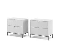 Vicco Table de Chevet Eliza Blanc | Lot de 2, peut être combiné pour servir de table d’appoint ou de table de chevet