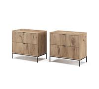 Vicco Table de Chevet Eliza Chêne Viking | Lot de 2, peut être combiné pour servir de table d’appoint ou de table de chevet