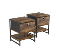 Vicco Table de Chevet Fyrk, Chêne Rustique, Lot de 2, utilisable pour Le Rangement et Le dépôt à côté du lit