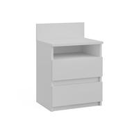 Vicco Table de Chevet Monty, Blanc, 39.6x59.1cm | pour le rangement des objets du quotidien dans la chambre à coucher