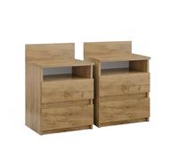 Table de chevet Monty Lot de 2 Chêne de force doré Vicco 40436