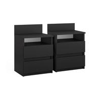 Table de chevet Monty, Lot de 2, Noir, Vicco 40437