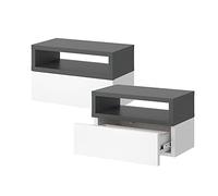 Vicco Table de Chevet Urbano Anthracite | Lot de 2, montable au mur pour une utilisation peu encombrante dans la chambre à coucher