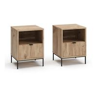 Vicco Table de Nuit Eliza Chêne Viking | Lot de 2, utilisable comme surface de dépôt à côté du lit ou du canapé