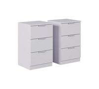 Vicco Table de nuit "Fino", Blanc 37.6 x 61.8 cm | avec tiroirs, pour le rangement de livres, lampes et objets du quotidien