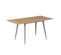 Vicco Table de salle à manger "Beaver", Chêne doré/Grège 120-160 x 80 cm | extensible, pour une utilisation flexible comme table à manger ou de travail