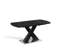 Vicco Table de Salle à Manger Chinto, Noir, 120x80cm Extensible, avec piètement en X et mécanisme d’Extension synchronisé