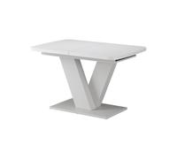 Vicco Table de Salle à Manger Fenaro, Blanc, 120-160 x 80 cm | extensible, avec rallonge synchronisée pour longueur de table variable