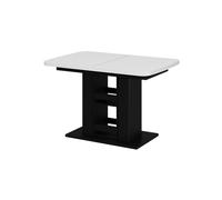 Vicco Table de Salle à Manger Fenaro, Blanc/Noir, 120x80cm, Extensible avec rallonge synchronisée pour Une Longueur de Table Variable