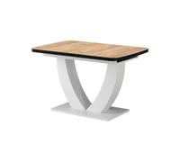 Vicco Table de Salle à Manger Fenaro, Chêne doré/Blanc, 120-160 x 80 cm