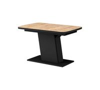 Vicco Table de salle à manger "Fenaro", Chêne doré/Noir 120-160 x 80 cm | extensible, extensible pour une adaptation flexible à la taille de la table