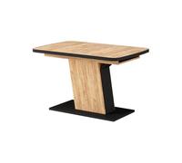 Vicco Table de Salle à Manger Fenaro, Noir/Chêne, 120-160 x 80 cm | extensible, extensible pour une adaptation flexible à la taille de la table