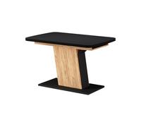 Vicco Table de salle à manger "Fenaro", Noir/Chêne doré 120-160 x 80 cm | extensible, extensible pour une adaptation flexible à la taille de la table