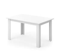 Vicco Table de Salle à Manger Karlos, Blanc, 140x90cm, pour Une Utilisation comme Table à Manger Fixe dans Le Salon ou la Salle à Manger