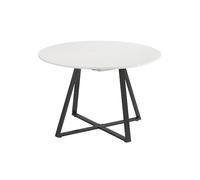 Vicco Table de Salle à Manger Loyd, Blanc/Noir, 120-160 x 120 cm | extensible, avec fonction d’extension pour un ajustement flexible de la taille de la table
