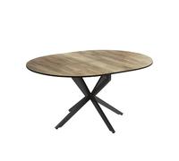 Vicco Table de Salle à Manger Loyd, Chêne Rustique/Noir, 120x76.5cm Extensible
