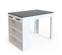 Vicco Table de Salle à Manger Repose, Anthracite/Blanc, 67x100cm, Convient comme Surface de Travail ou Espace de Rangement supplémentaire