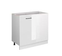 Universal Armoire d'angle Vicco R-Line Blanc Haute brillance 86cm avec porte, sans PT, Model 41829