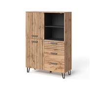 Vicco Vestiaire "Amber", Chêne Wotan 100 x 142 cm | pour le rangement de livres, lampes et objets du quotidien