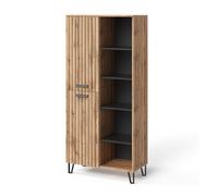 Vicco Vestiaire "Amber", Chêne Wotan 80 x 172 cm | avec 5 compartiments, pour le rangement de livres, lampes et objets du quotidien